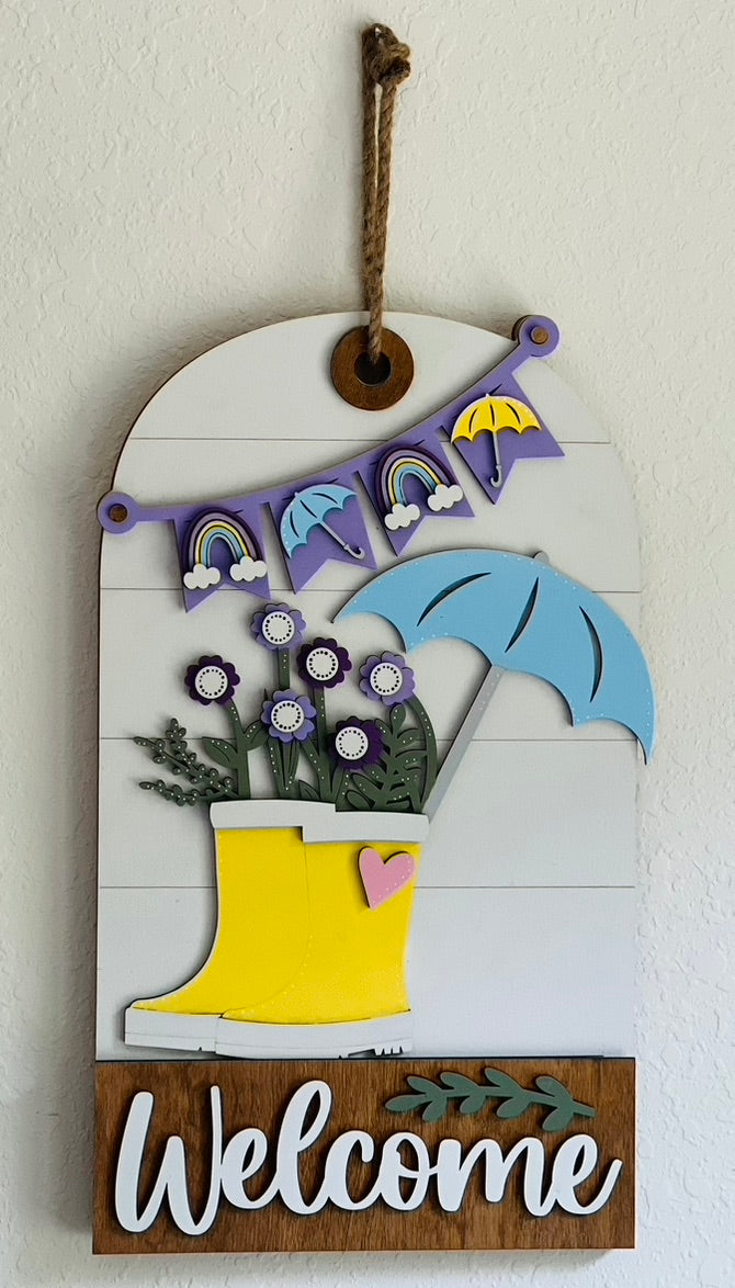 Door/Wall Sign Interchangeable Insert - Rain Boots