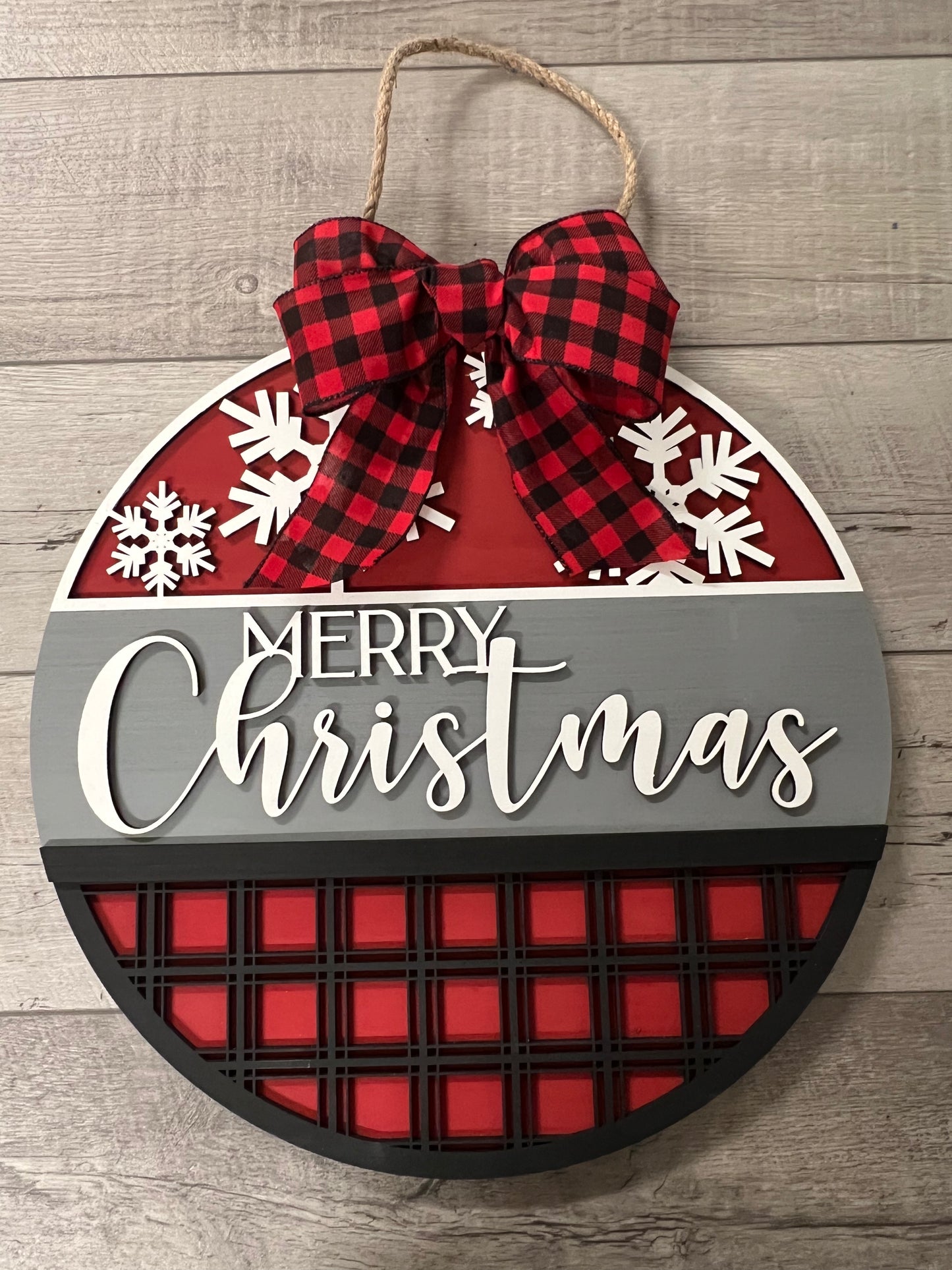 Merry Christmas Snowflakes/Plaid