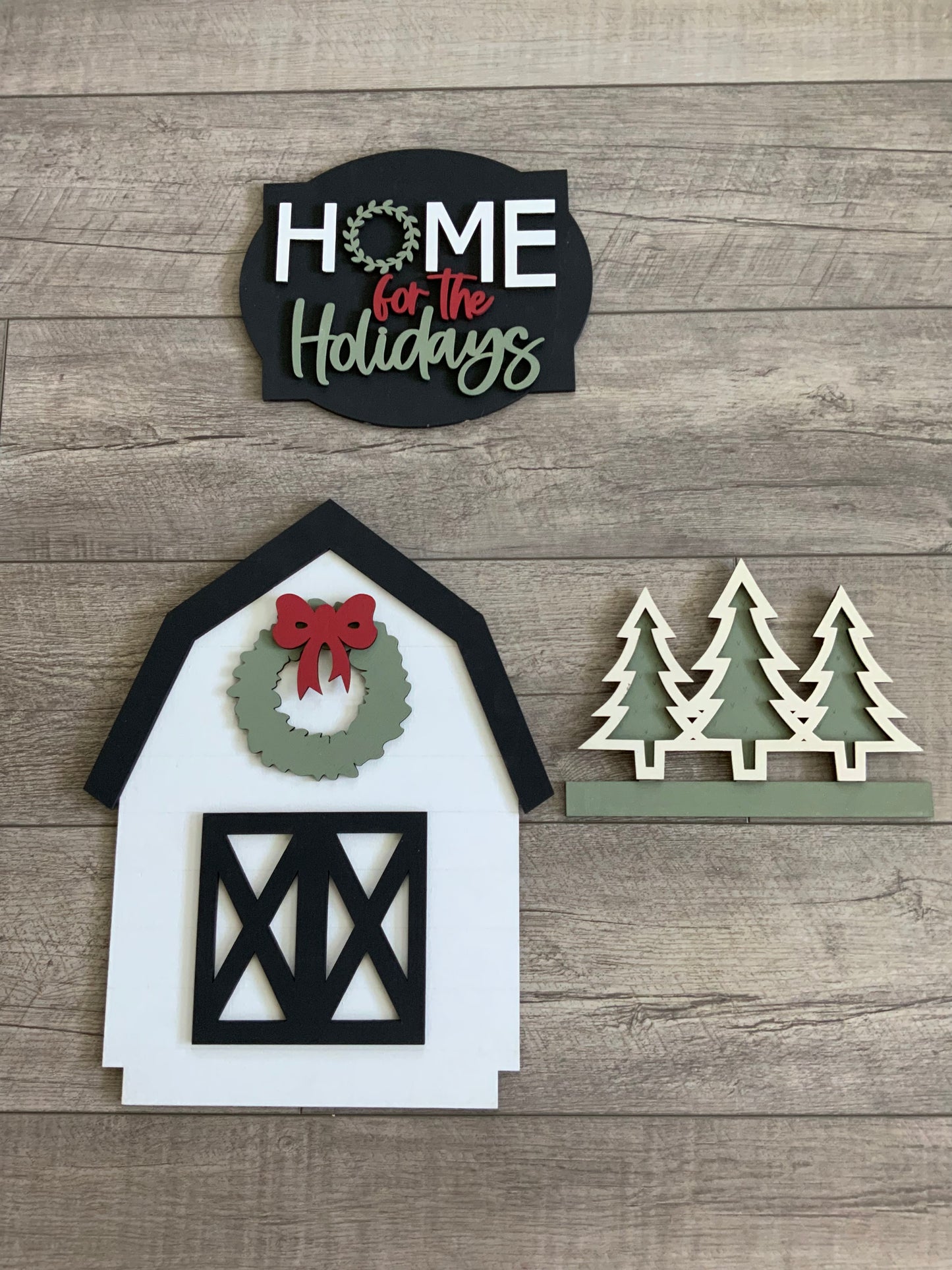 Home for the Holidays Christmas Porch Leaner Interchangeable