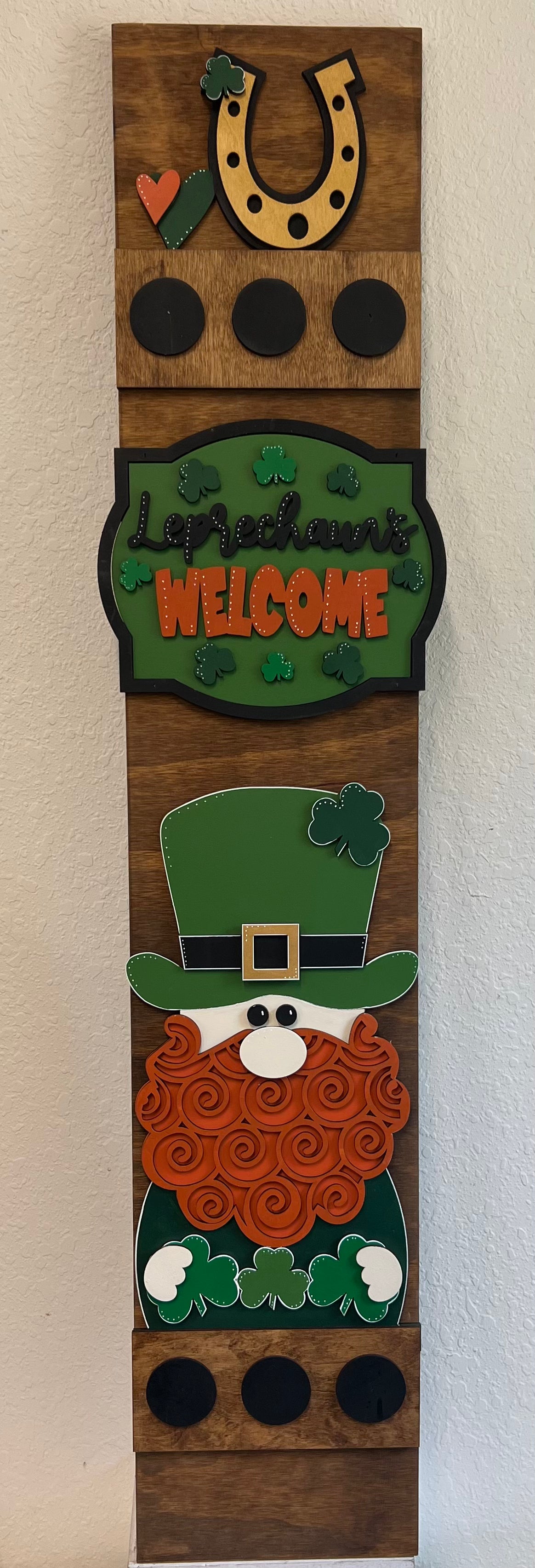Leprechaun St.Patty's Day Porch Leaner Interchangeable