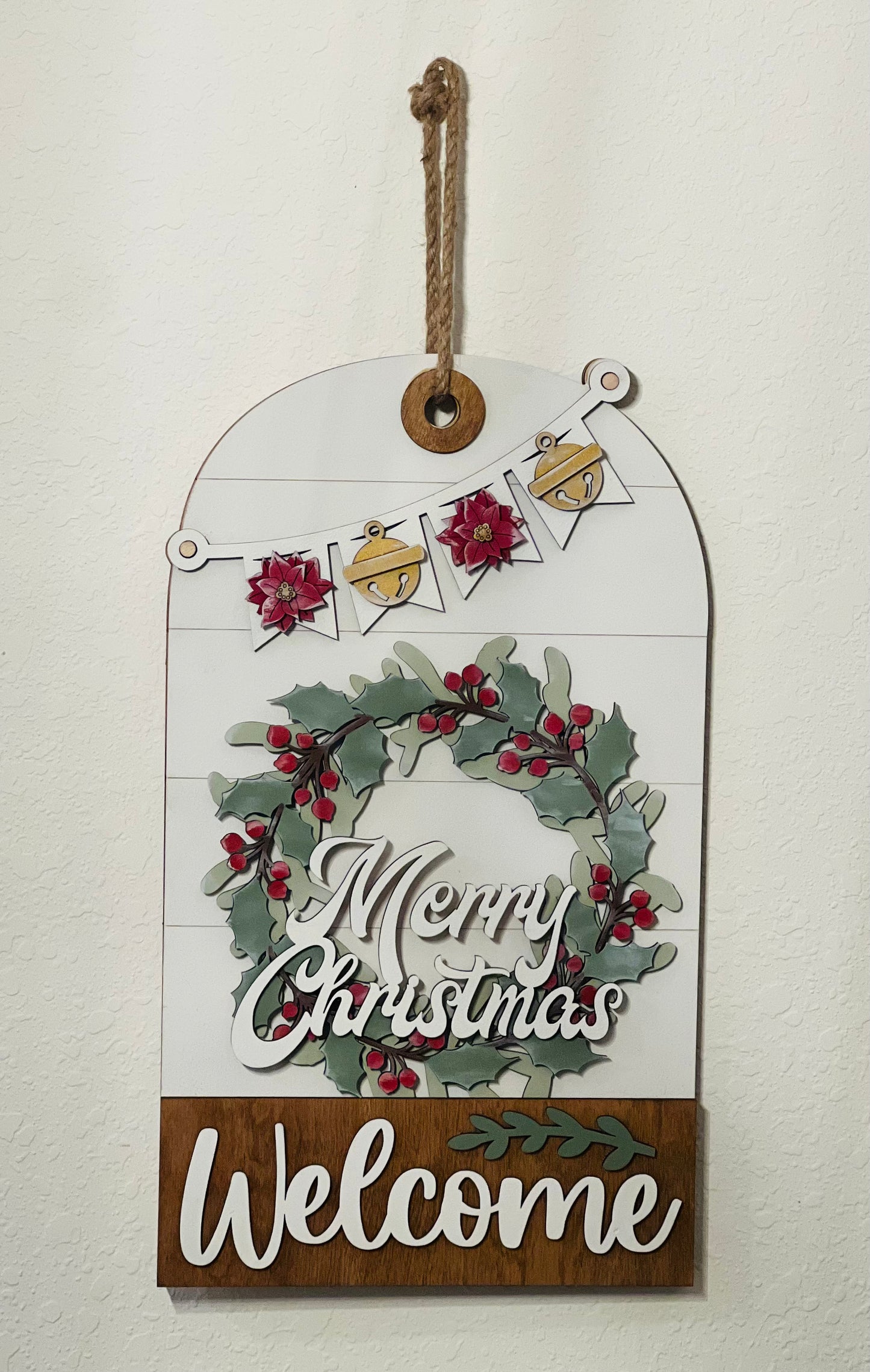 Door/Wall Sign Interchangeable Insert - Merry Christmas Wreath