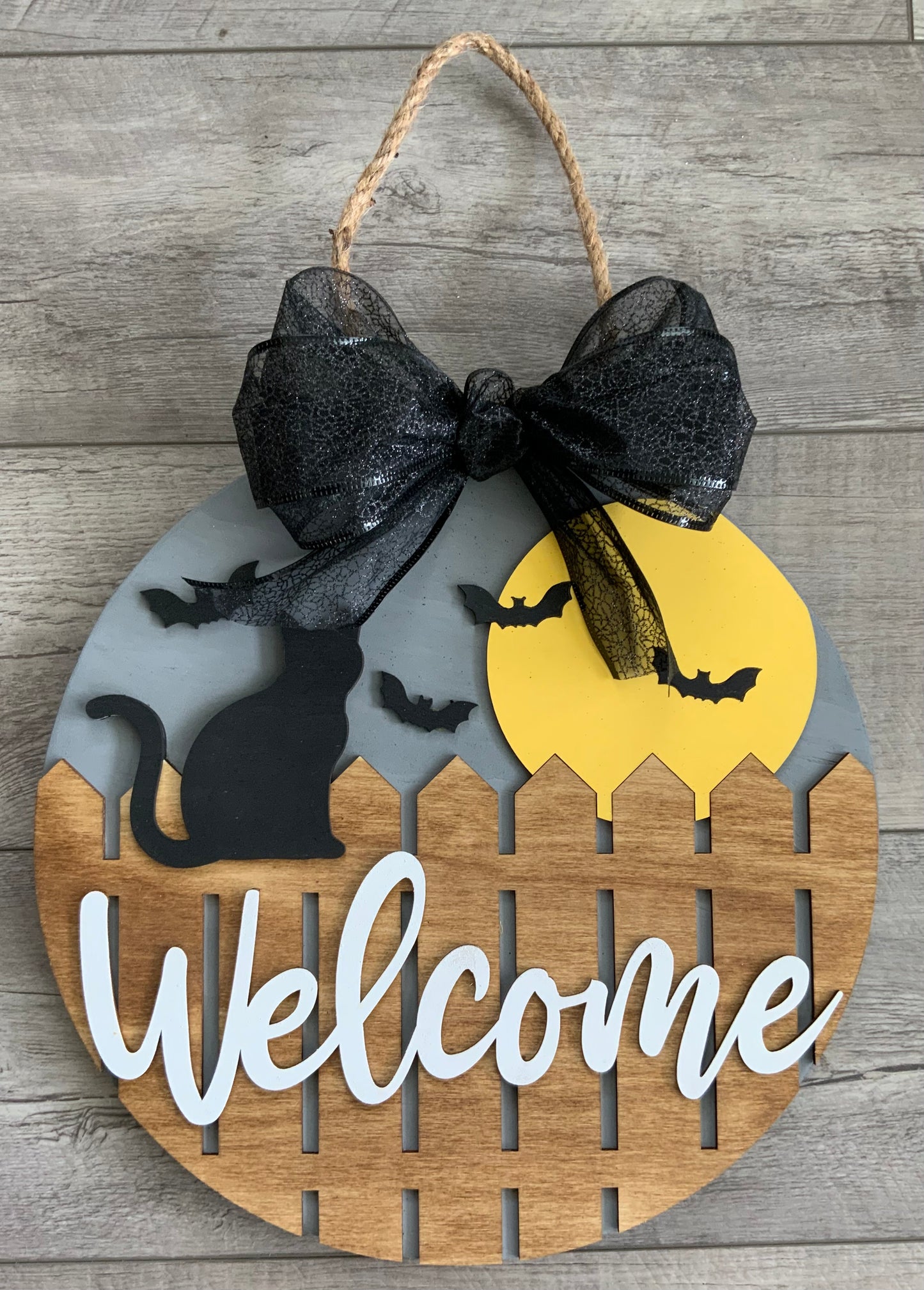 Halloween Cat w/bats