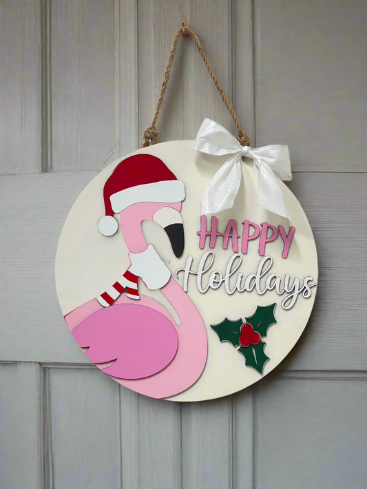 Happy Holidays Flamingo