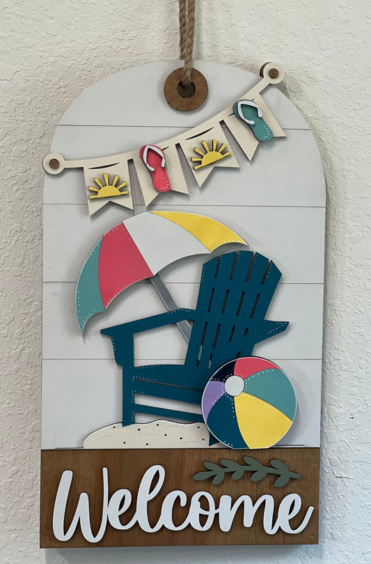 Door/Wall Sign Interchangeable Insert - Summer Beach Chair