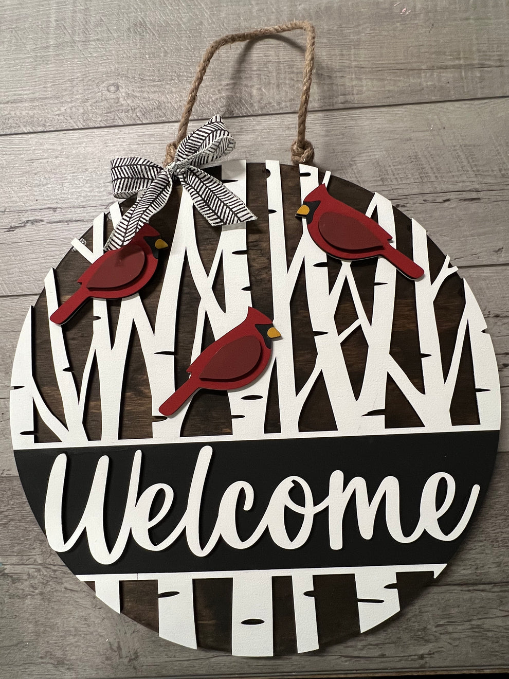 Cardinal Note Welcom Three Cardinal Welcome – Old Nag Sign Co.