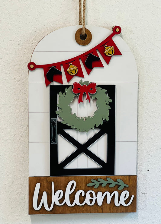Door/Wall Sign Interchangeable Insert - Barn Door Wreath