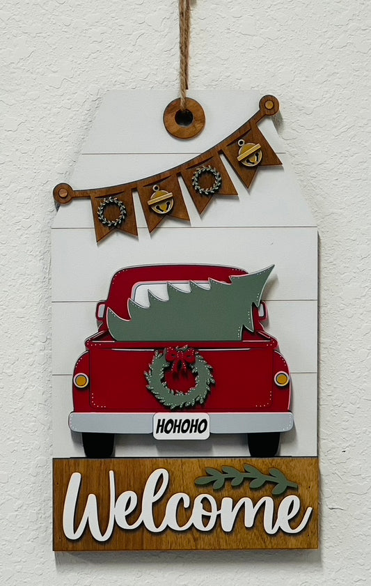 Door/Wall Sign Interchangeable Insert - Hello Christmas Truck