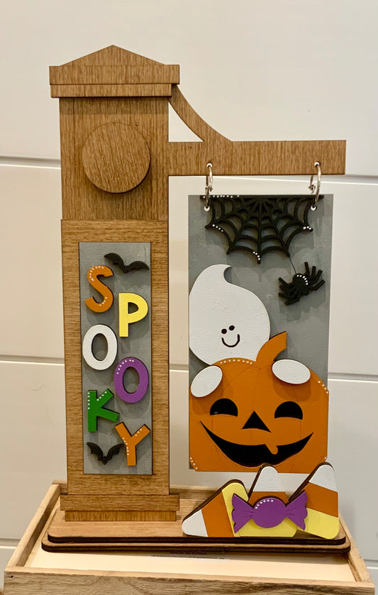 SPOOKY Halloween, Interchangeable Post Sign