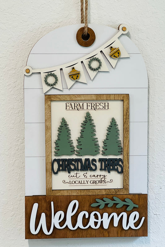 Door/Wall Sign Interchangeable Insert - Christmas Trees