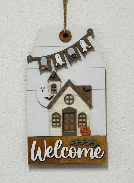Door/Wall Sign Interchangeable Insert - HEY! BOO! House