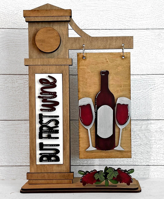 But First Wine! Interchangeable Post Sign