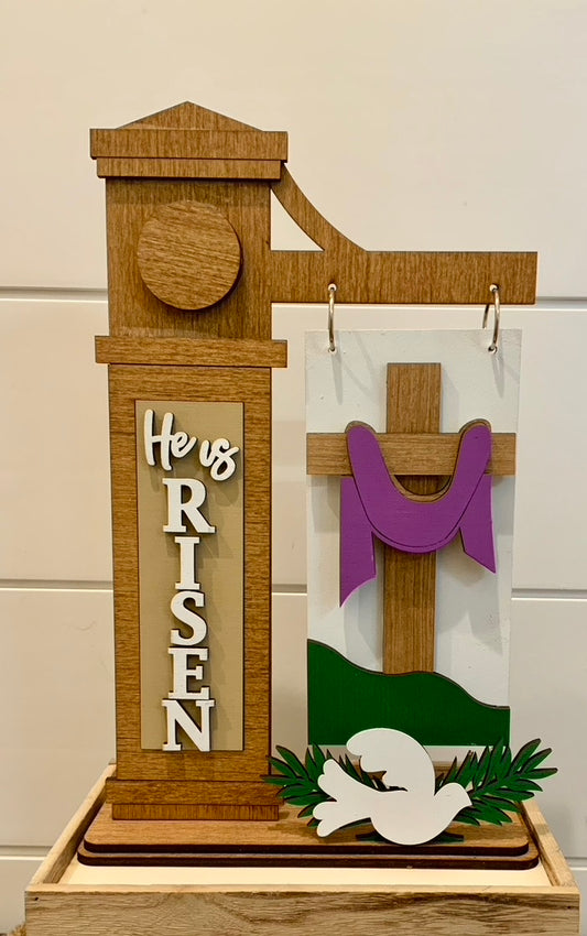 He is Risen Interchangeable Post Sign