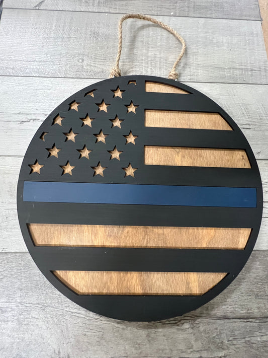 Police Round Flag