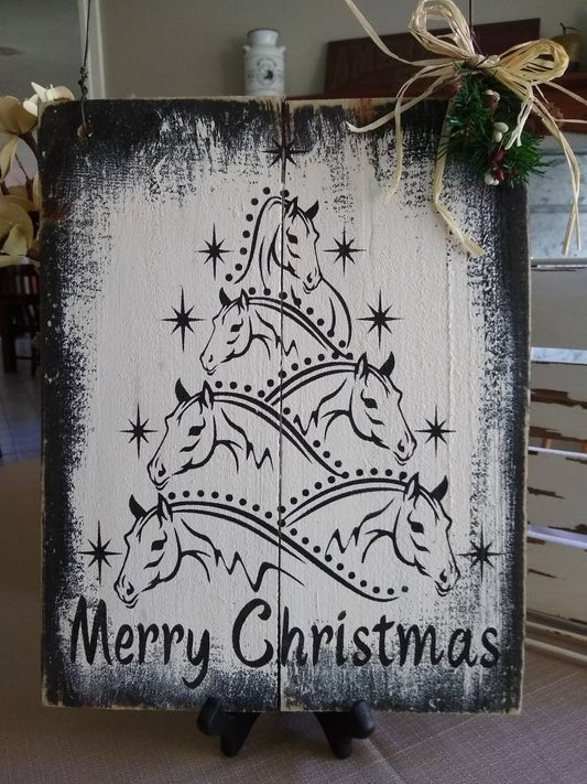 Horse Christmas Tree Sign